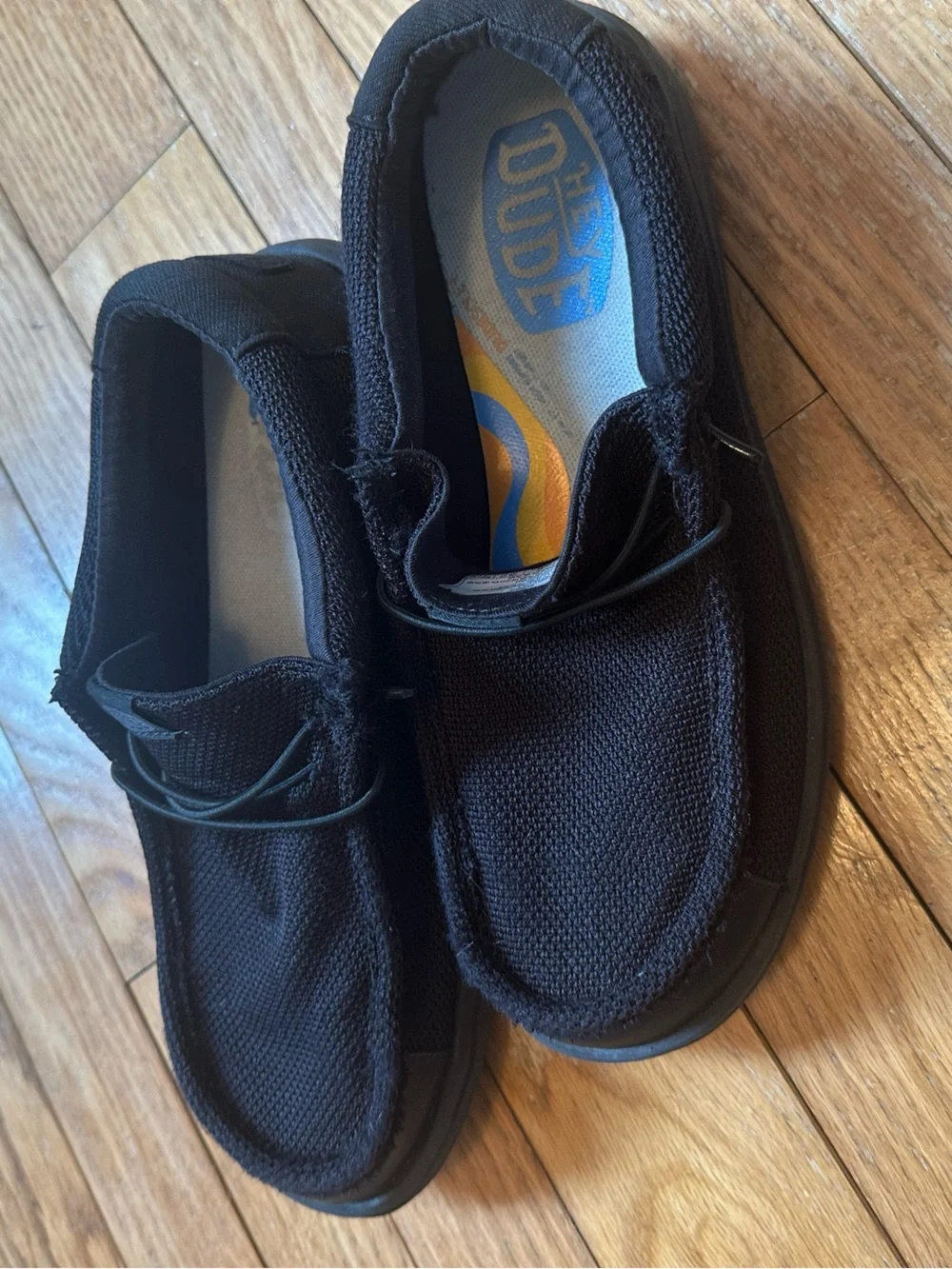 Hey Dude Wally Work CE Black Men's Shoes Size 9 Slip Resistant